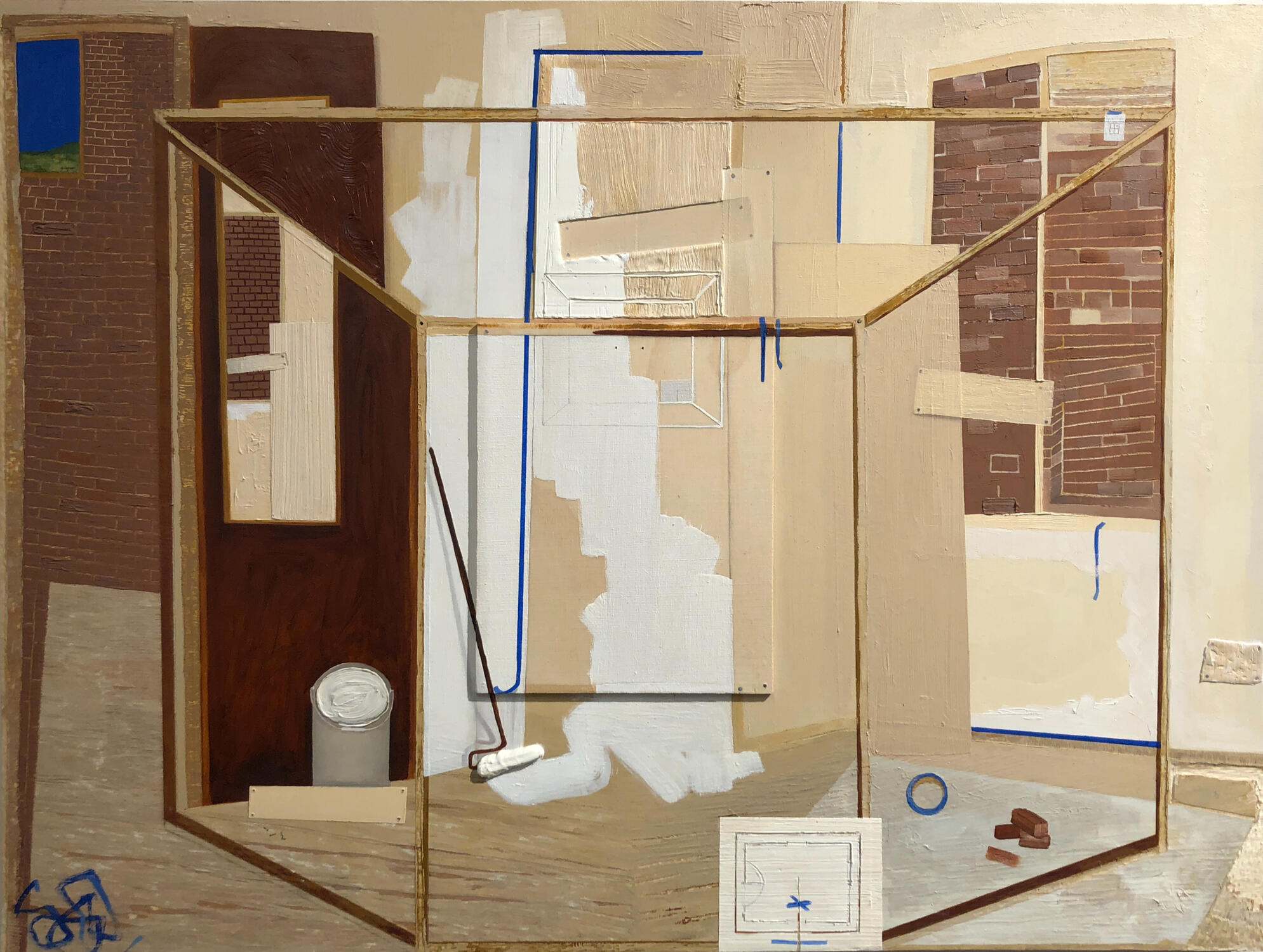 Escape Attempt. 2022. Oil paint on wood panel. 18 x 24 inches.