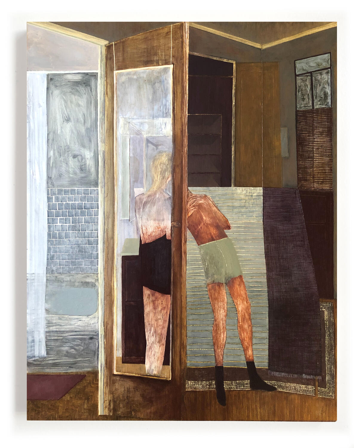 Crossing the Line. 2021. Oil paint on clayboard. 20 x 16 inches.