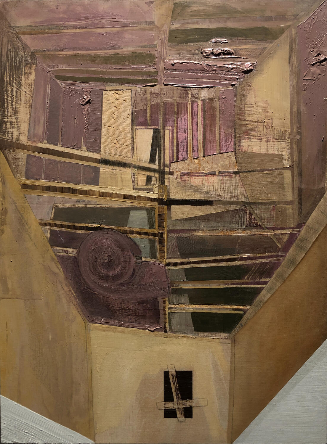 Insulation. 2022. Oil paint and graphite on wood. 14 x 11 inches.