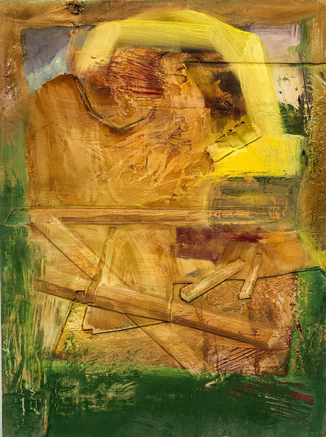 Construction Site, 2023, Oil paint on wood panel, 10 x 8"