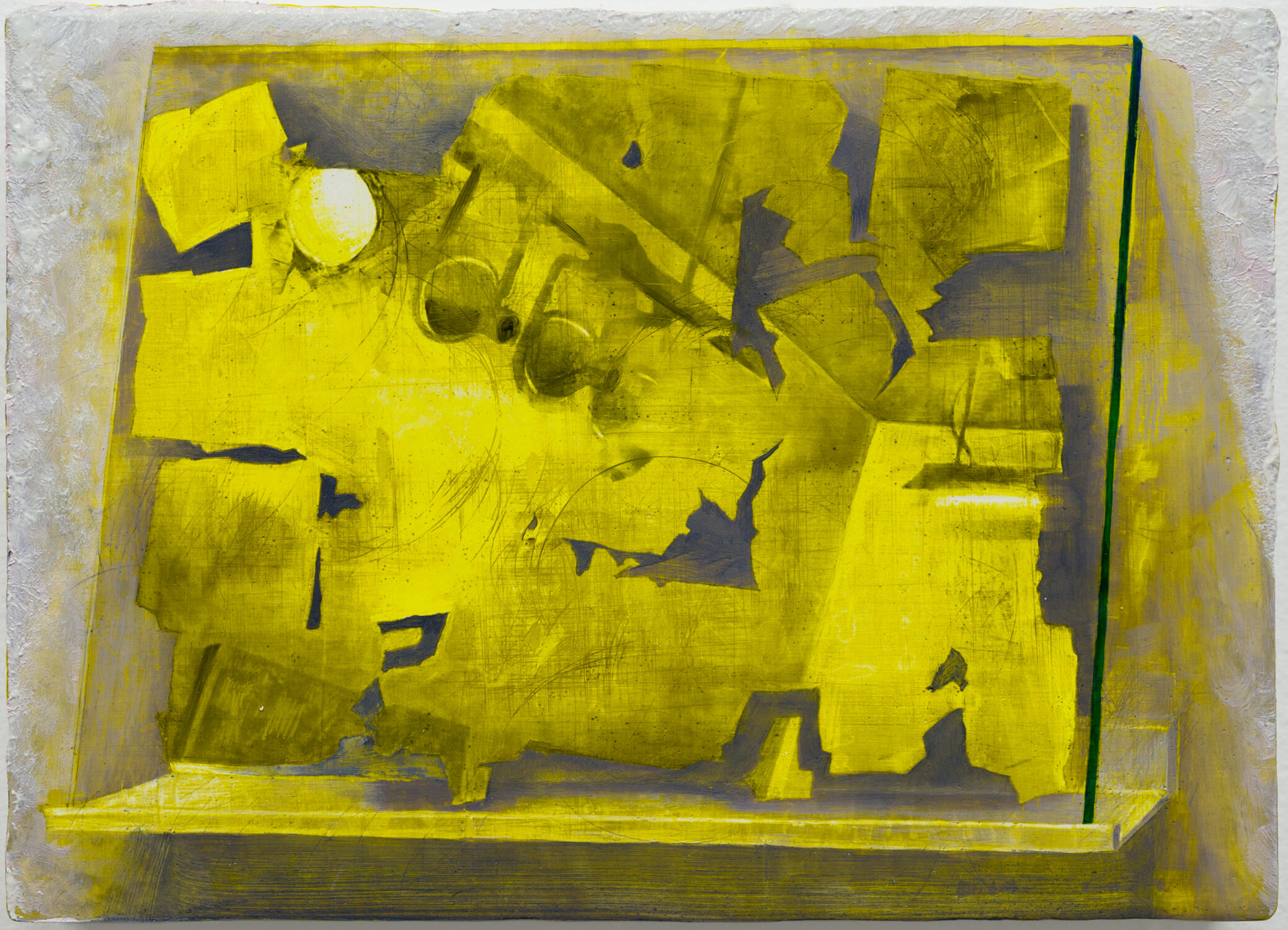 Cloister, 2024, Oil paint, rabbit skin glue, marble dust, muslin on panel, 5 x 7"