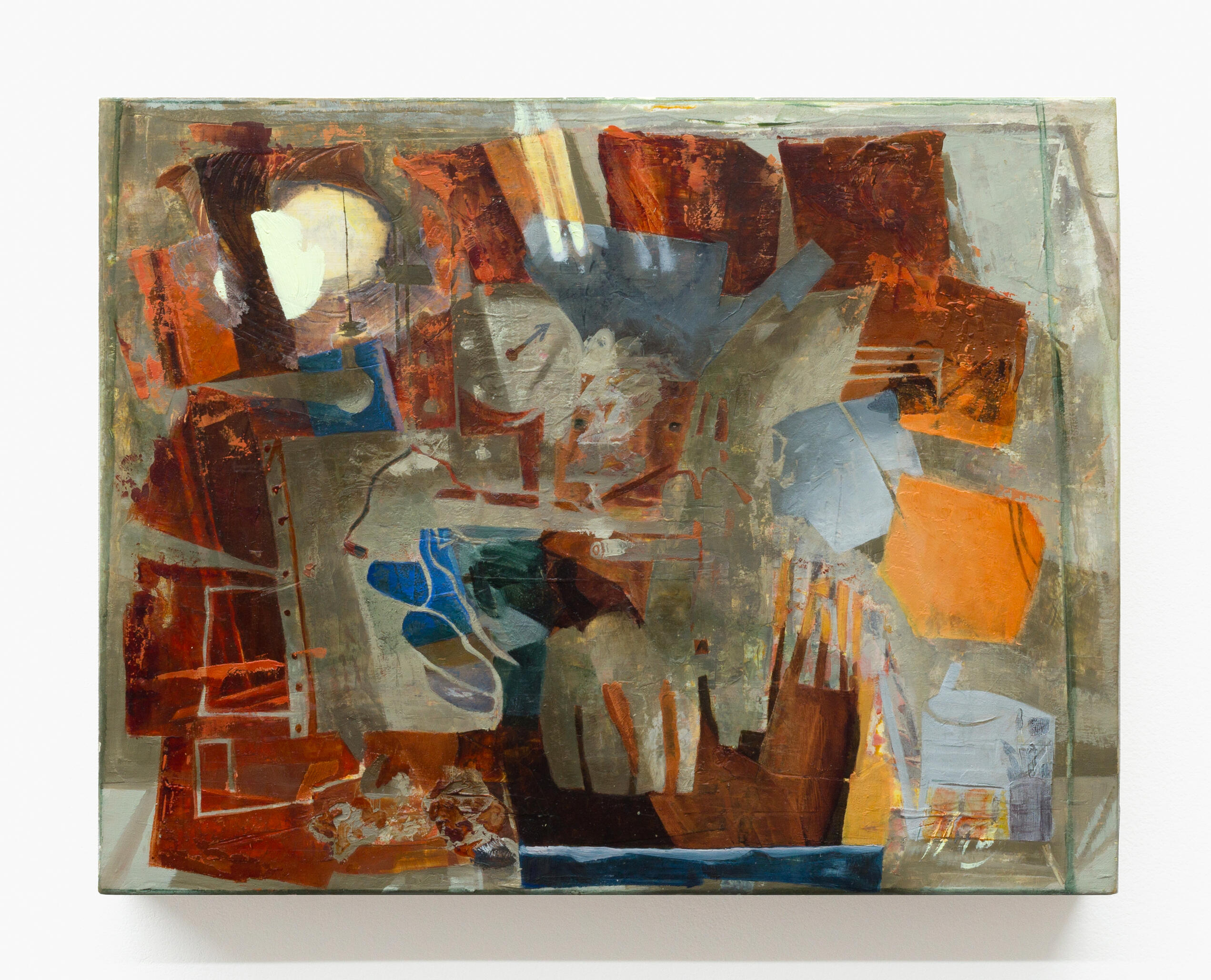 The Studio, 2025. Egg tempera, shellac, and oil paint on panel. 9 3/4 x 7 5/8".