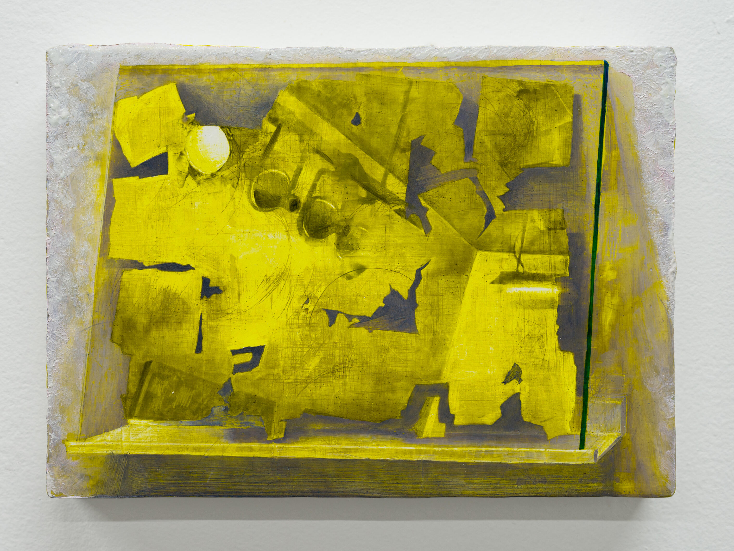 Cloister, 2024. Oil paint, rabbit skin glue, marble dust, muslin on panel. 5 x 7".