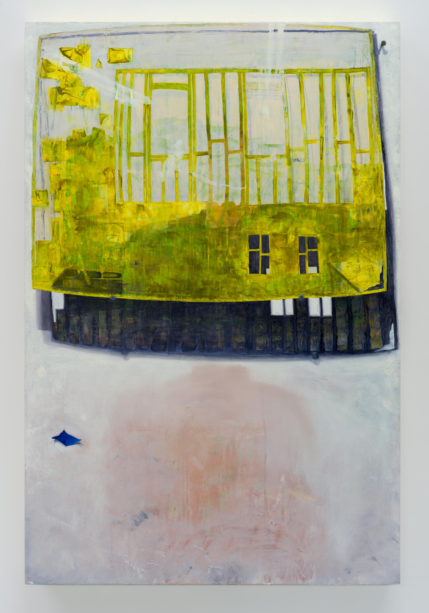 Double Space, 2024. Oil paint, rabbit skin glue, marble dust, muslin on panel. 36 x 24".