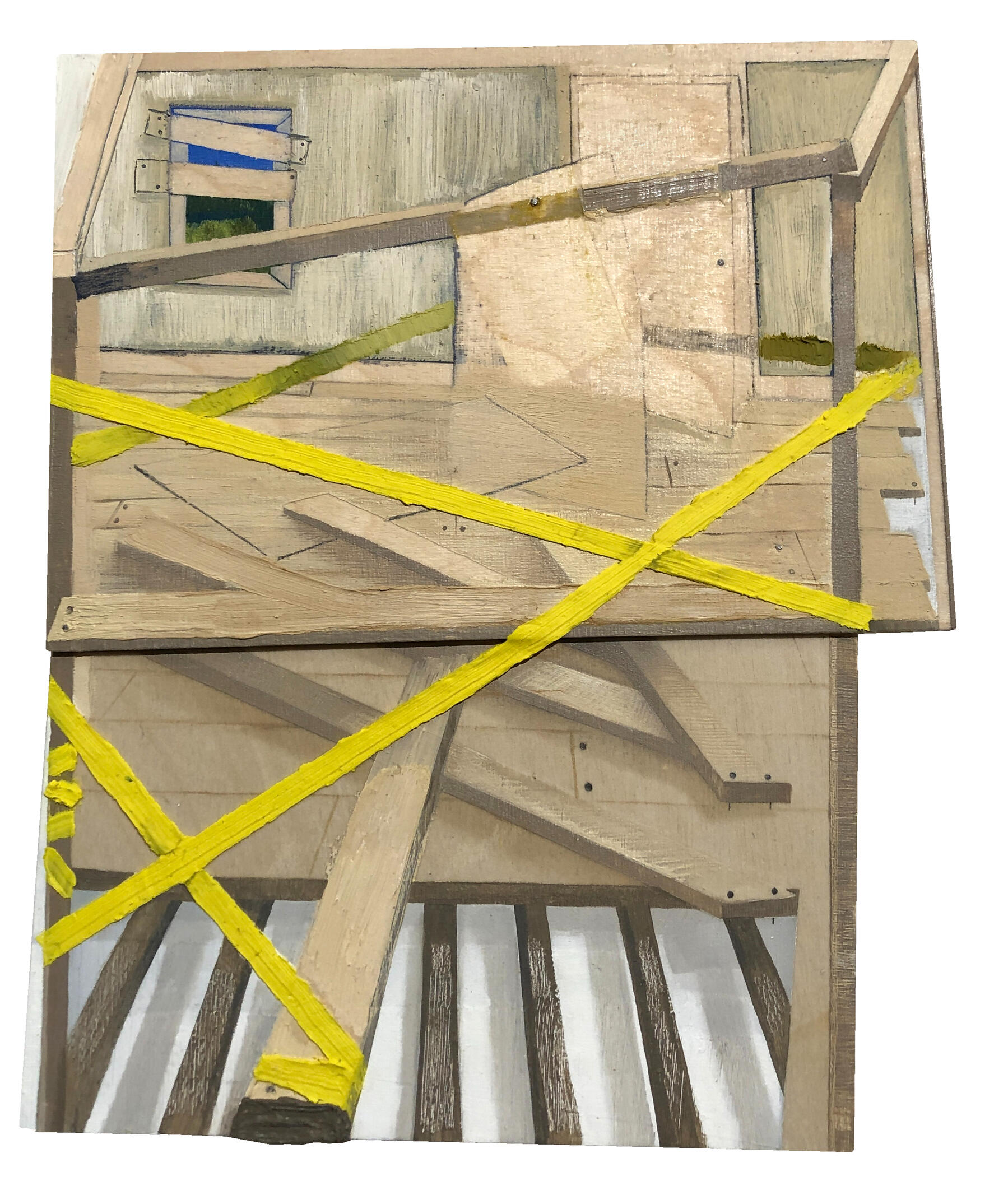 Caution, 2022. Oil paint on panel. 9 x 11".