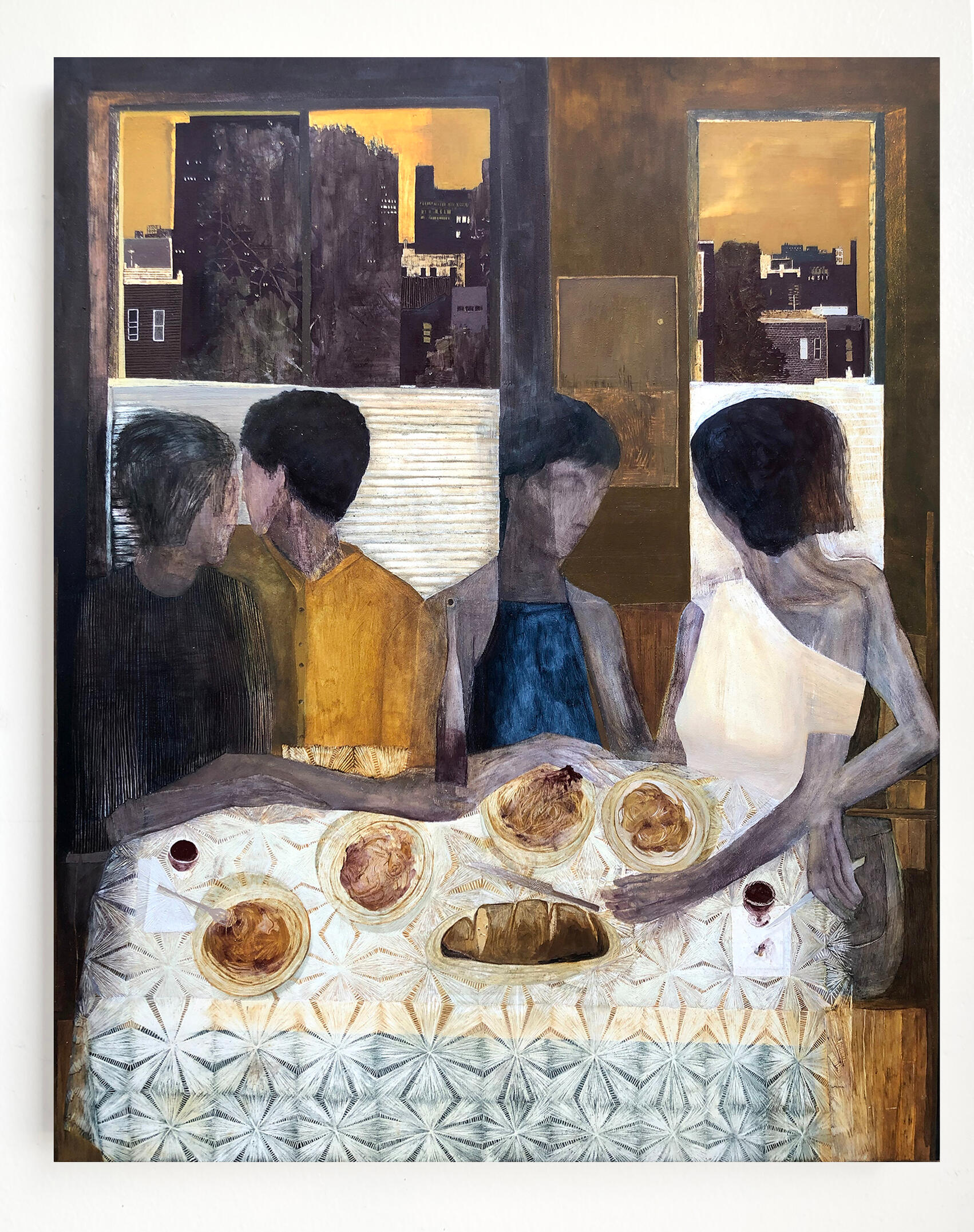 Stitches, 2021. Oil paint on panel. 20 x 16".